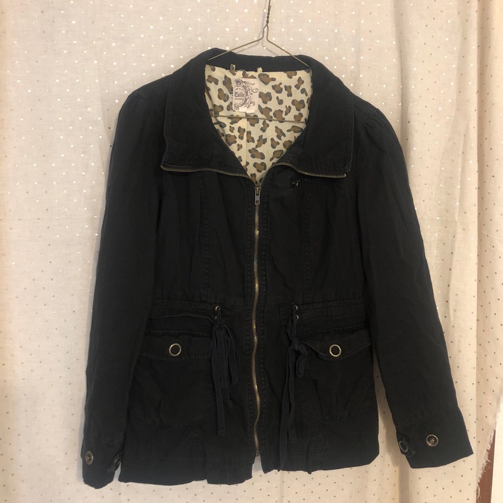Anthropologie Tulle black anorak cargo jacket